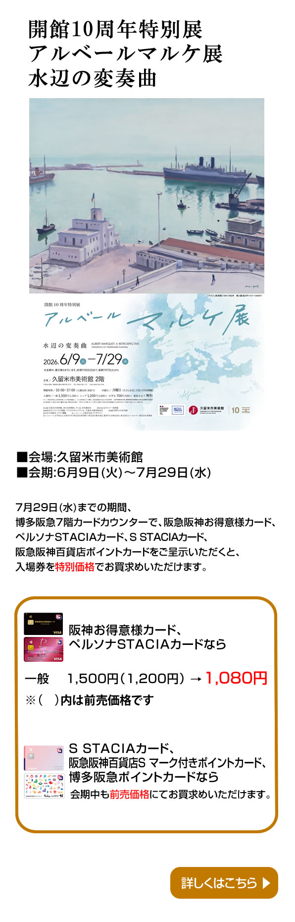 開館10周年特別展アルベールマルケ展 水辺の変奏曲