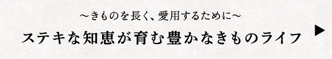 きものを長く、愛用するために ステキな知恵が育む豊かなきものライフ