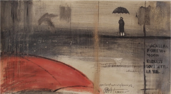 “JAZZ RAIN – RED”
								（約縦29×横54㎝）165,000円