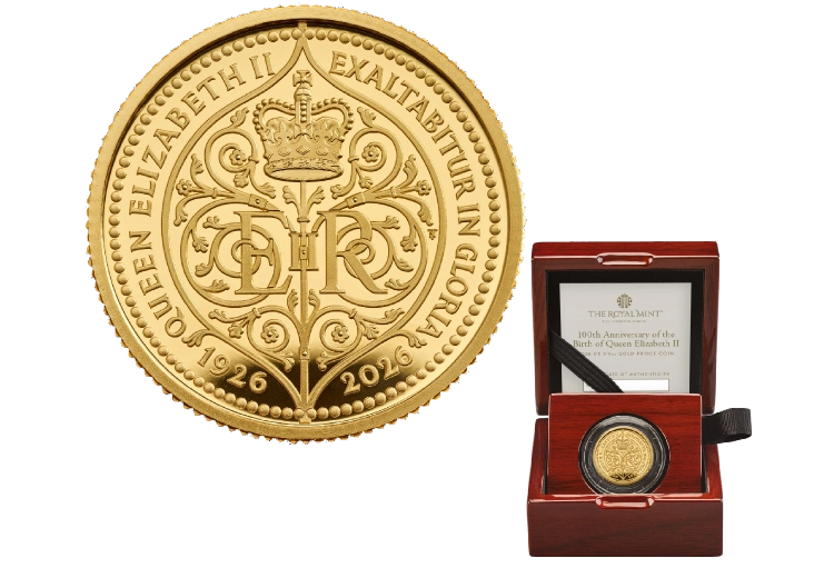 エリザベス2世生誕100周年 25ポンドプルーフ金貨2026