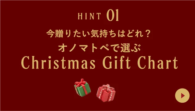 今贈りたい気持ちはどれ？ オノマトペで選ぶ Christmas Gift Chart