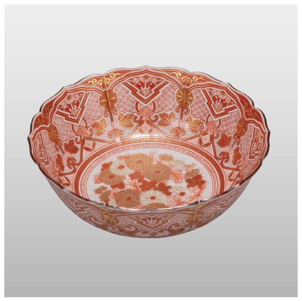 赤絵細描菊図鉢（約径19.8×高さ7.7cm）495,000円