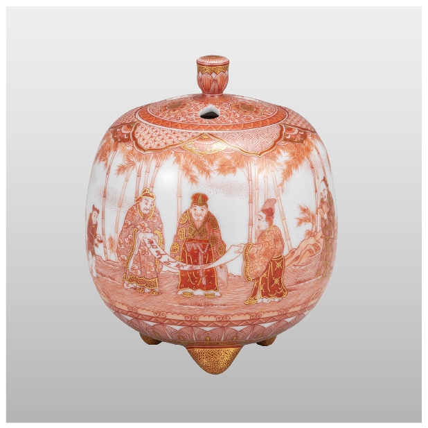 香炉 竹林七賢人の図（約径11×高さ13.5cm）660,000円