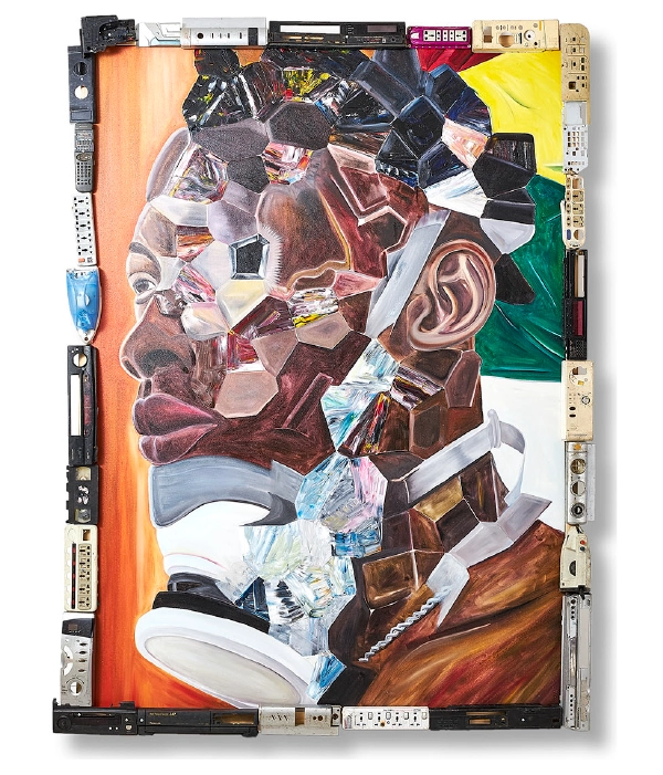 Ben is going to become plastics 22,000,000円
                                    （幅171×高さ231cm、Oil and E-waste on Canvas）