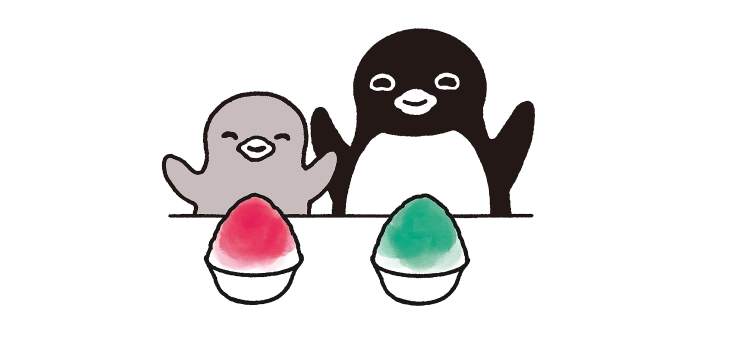 ペンギンとかき氷（30×30cm、ピエゾグラフ）49,500円