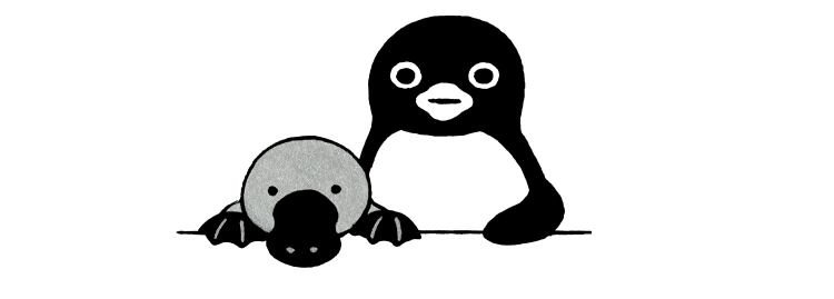 カモノハシとペンギン（30×30cm、ピエゾグラフ）49,500円