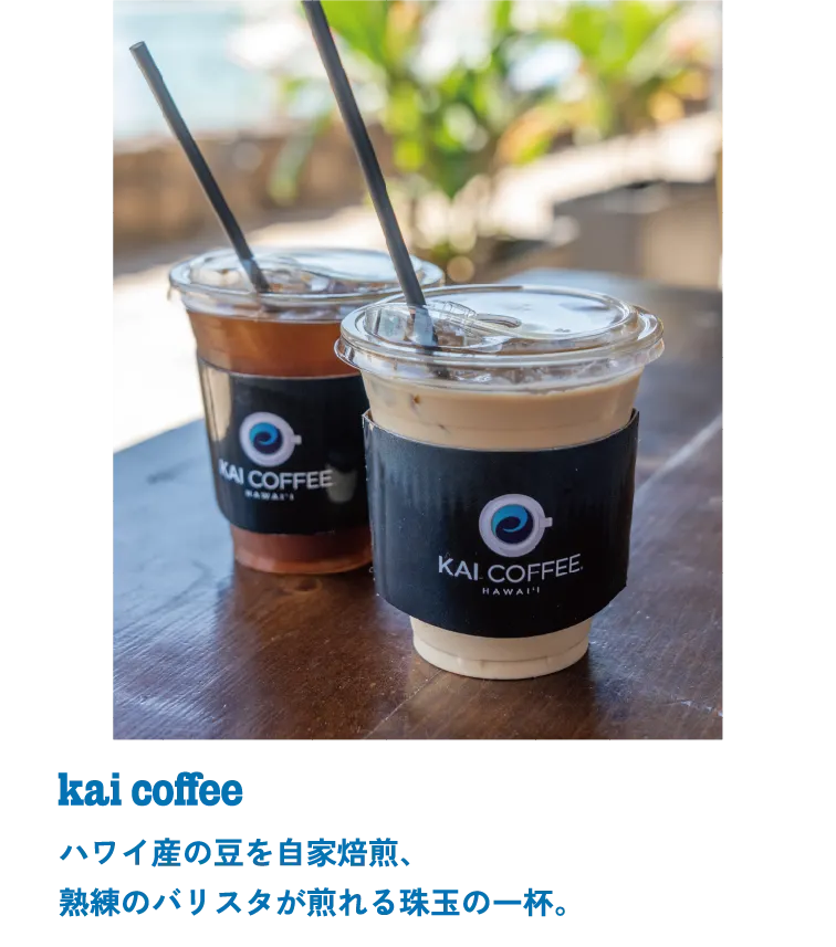 kai coffee ハワイ産の豆を自家焙煎、熟練のバリスタが煎れる珠玉の一杯。