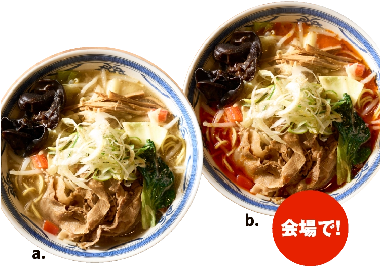 a.薬膳 味噌 b.薬膳香辛(シャンカラ)味噌(中辛・大辛)(1杯)各1,251円