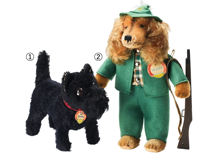 ①シュタイフ Terrier②シュタイフ Waldili