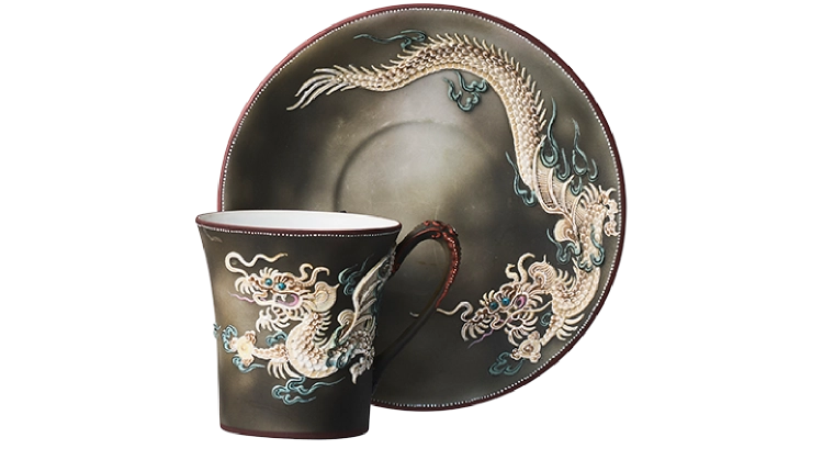 オールドノリタケ ドラゴン文カップ&ソーサー