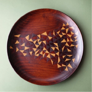 名雪園代 作  漆絵皿