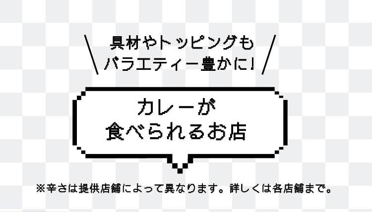 具材やトッピングもバラエティー豊かに！カレーが
						食べられるお店