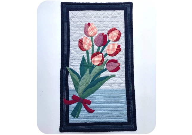 阿波しじら織 チューリップのミニタペストリー〈キット〉