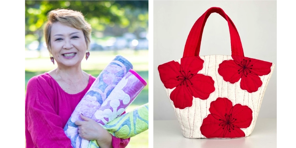 マエダメグ赤いポピーのトートバッグ