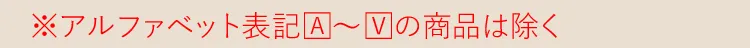 ※アルファベット表記【A】～【V】の商品は除く