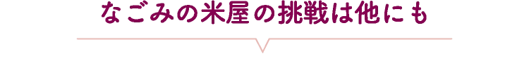 なごみの米屋の挑戦は他にも