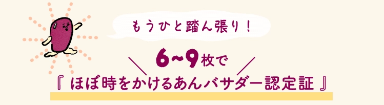 6~9枚で『 ほぼ時をかけるあんバサダー認定証 』