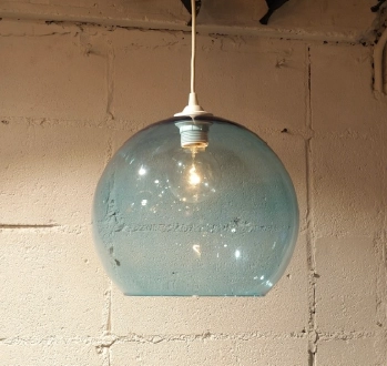 70s Blue glass lamp