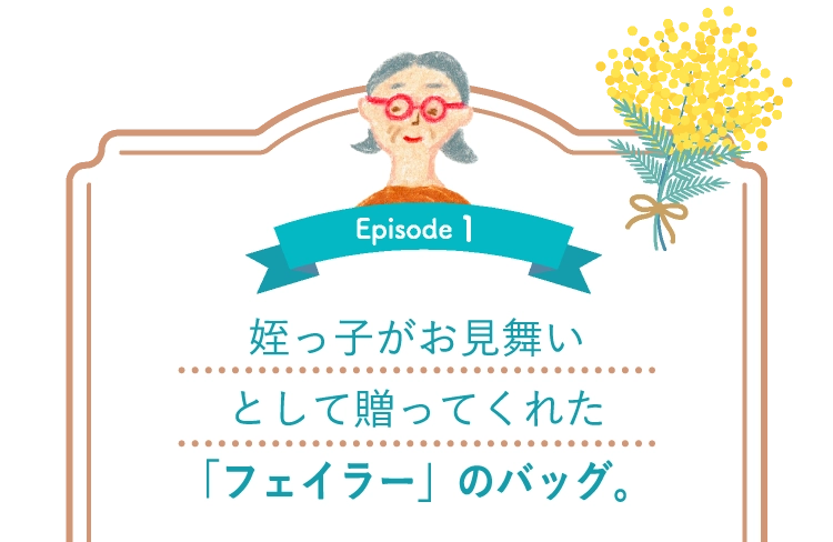 姪っ子がお見舞いとして贈ってくれた「フェイラー」のバッグ。