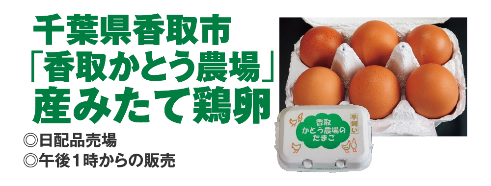 千葉県香取市
「香取かとう農場」
産みたて鶏卵