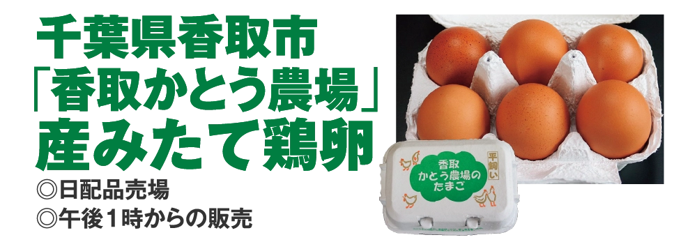 千葉県香取市
「香取かとう農場」
産みたて鶏卵