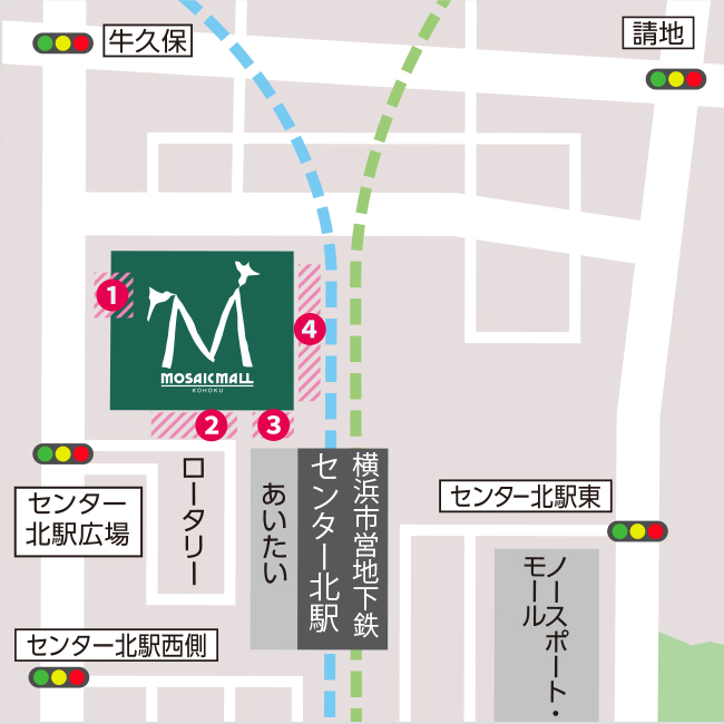 都筑阪急の駐輪場の地図